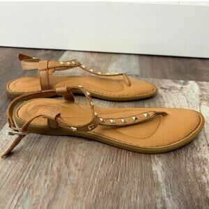 Born Adana Studded Leather Thong Adjustable Strap Slip-on Flat Sandals Size 6